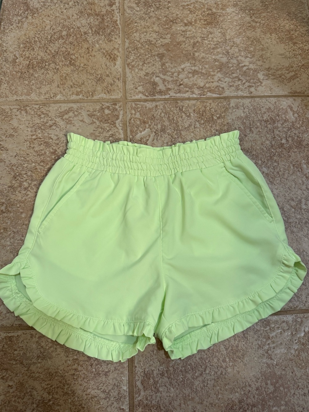 Crewcuts Lime Green Ruffle Shorts